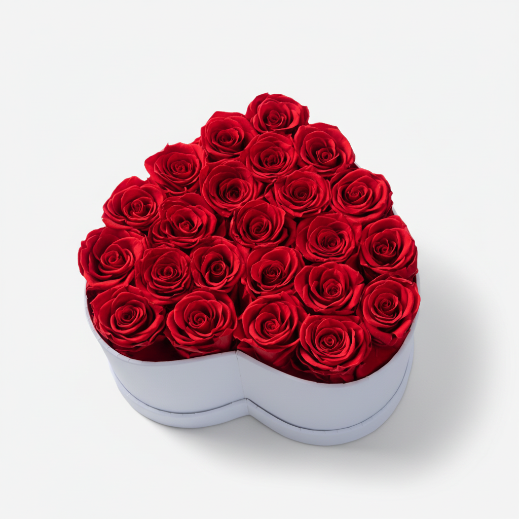 Heart Box of Preserved Roses – Romantic Flower Gift for Home Display
