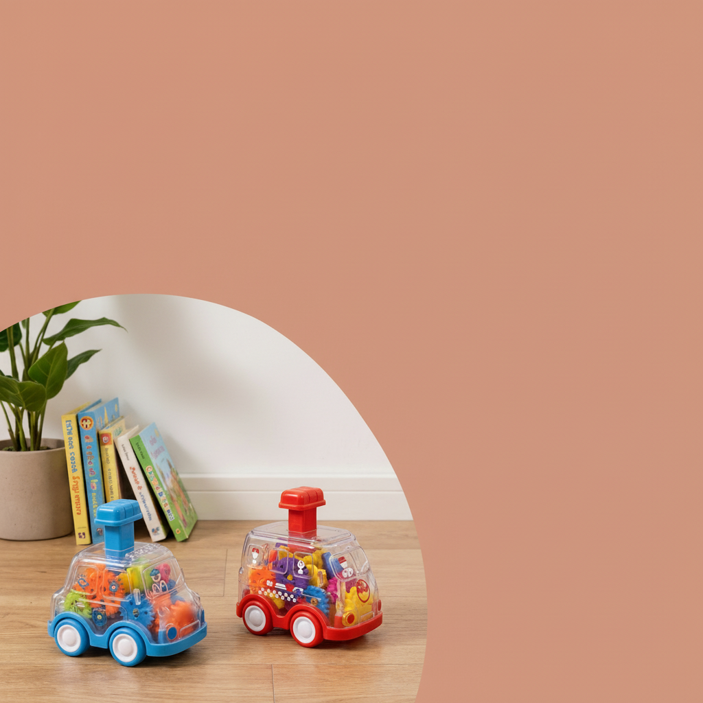 Colorful Gear Mechanism Push-and-Go Toy Cars for Kids - Educational STEM Toy