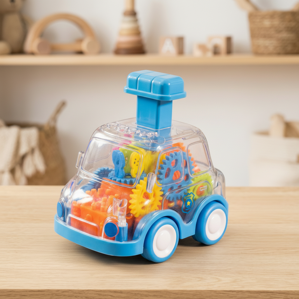 Colorful Gear Mechanism Push-and-Go Toy Cars for Kids - Educational STEM Toy