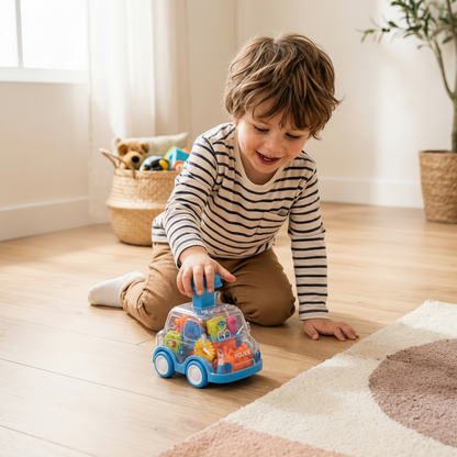 Colorful Gear Mechanism Push-and-Go Toy Cars for Kids - Educational STEM Toy