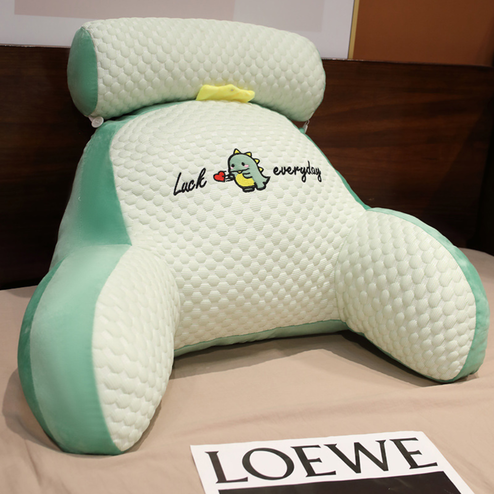 Ergonomic Large Reading Pillow with Memory Foam Backrest & Arm Support