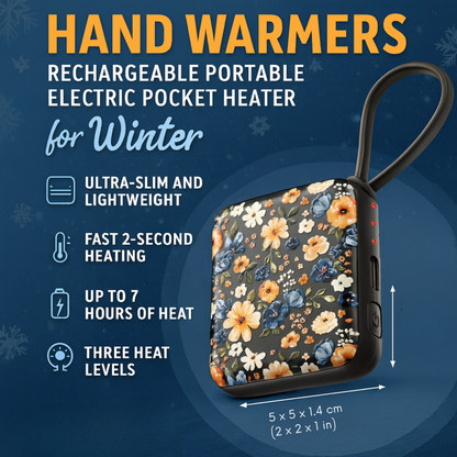 Floral Electric Hand Warmer - Rechargeable Portable Pocket Heater