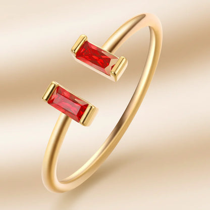 Adjustable Gold Ring with Birthstone and Cubic Zirconia – A Perfect Mother's Day Gift