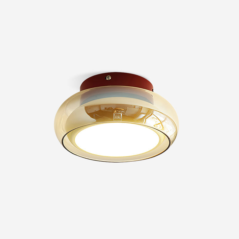 June Retro Glass Flush-Mount Ceiling Light — Elegant LED