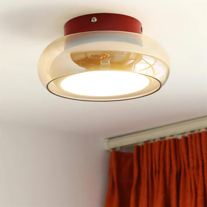 June Retro Glass Flush-Mount Ceiling Light — Elegant LED
