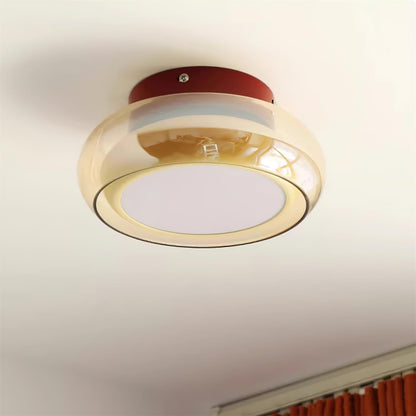 June Retro Glass Flush-Mount Ceiling Light — Elegant LED