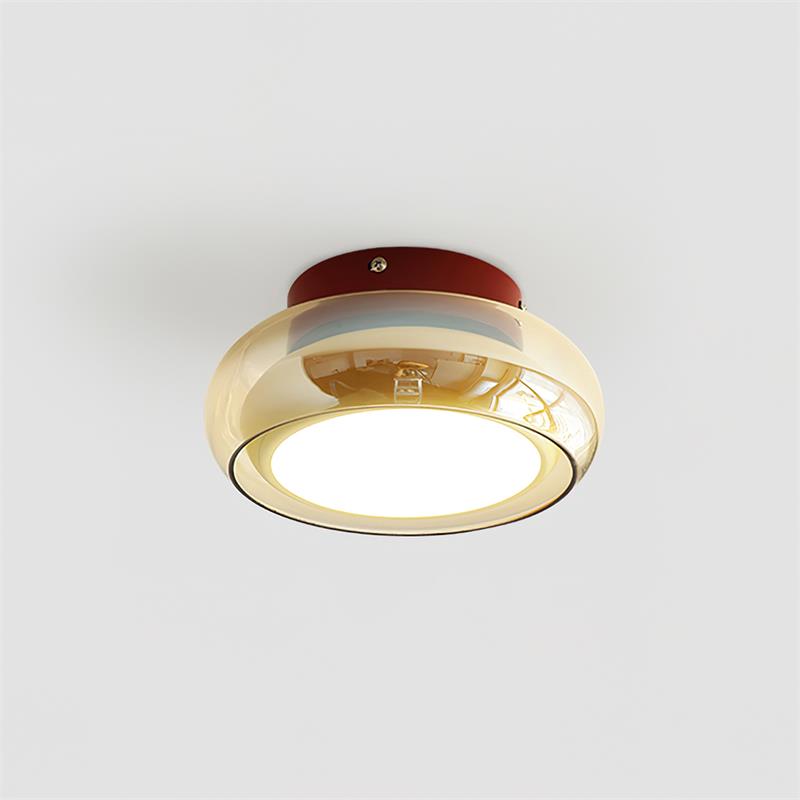 June Retro Glass Flush-Mount Ceiling Light — Elegant LED