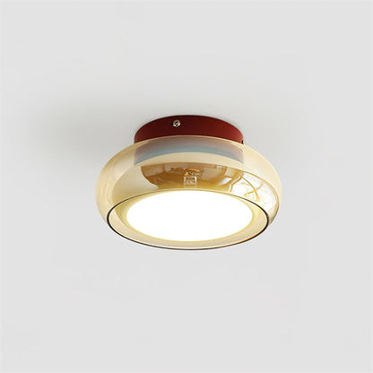 June Retro Glass Flush-Mount Ceiling Light — Elegant LED