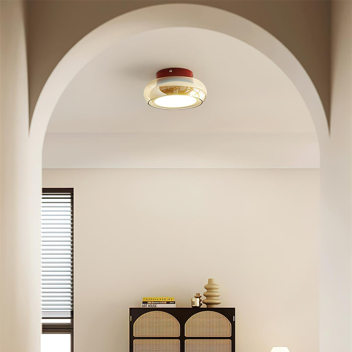 June Retro Glass Flush-Mount Ceiling Light — Elegant LED