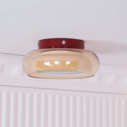 June Retro Glass Flush-Mount Ceiling Light — Elegant LED