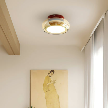 June Retro Glass Flush-Mount Ceiling Light — Elegant LED
