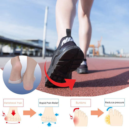 2pcs Silicone Metatarsal Pads Toe Separator Hallux Valgus Corrector Finger Bunion Orthotics Massage Forefoot Socks Foot Care Too