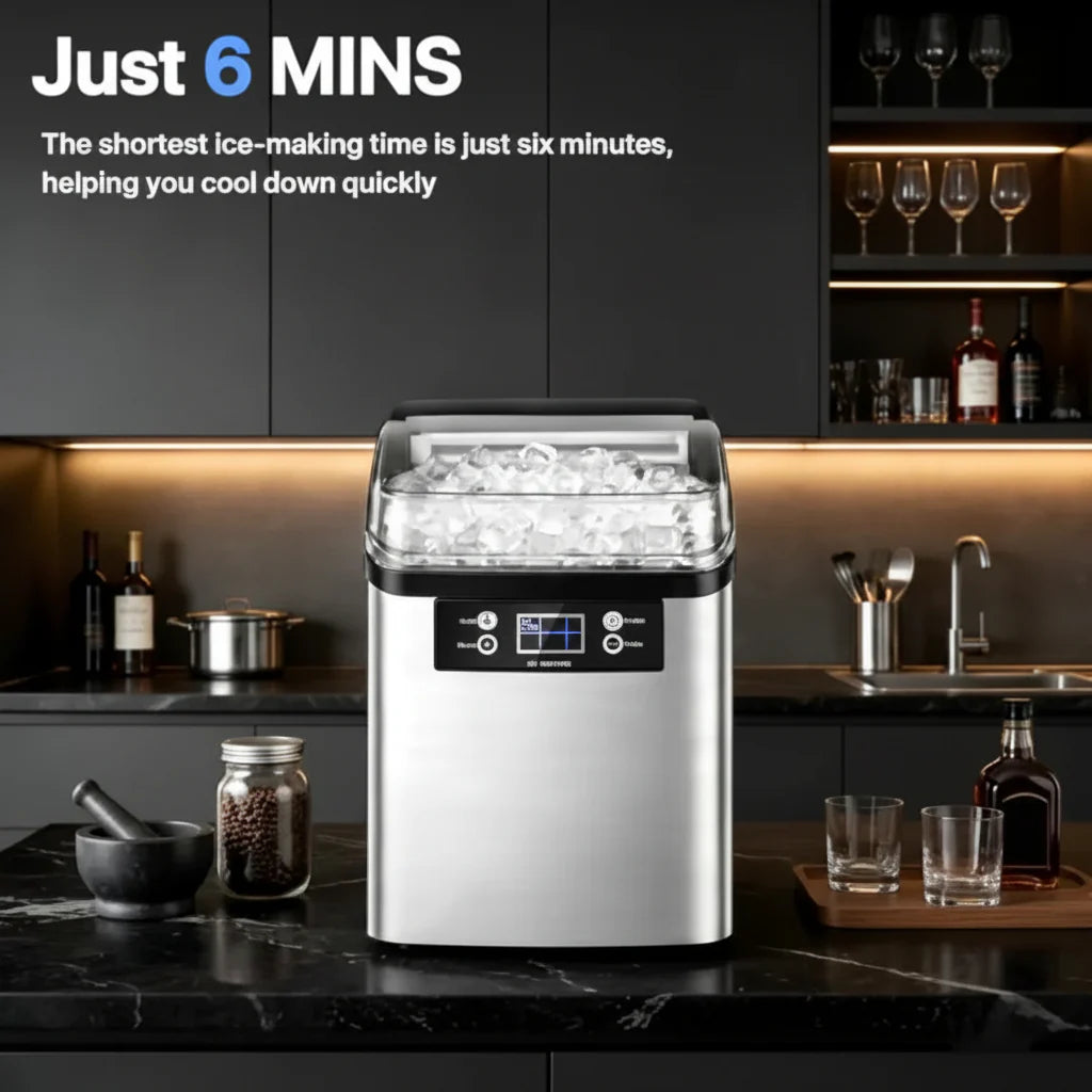 Countertop Ice Maker - Automatic, Large-Capacity Ice Cube Maker