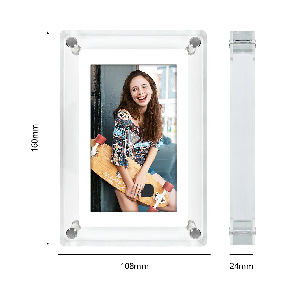 ClearFrame Portable Acrylic Digital Photo Frame with IPS