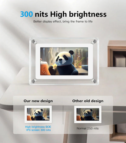 ClearFrame Portable Acrylic Digital Photo Frame with IPS
