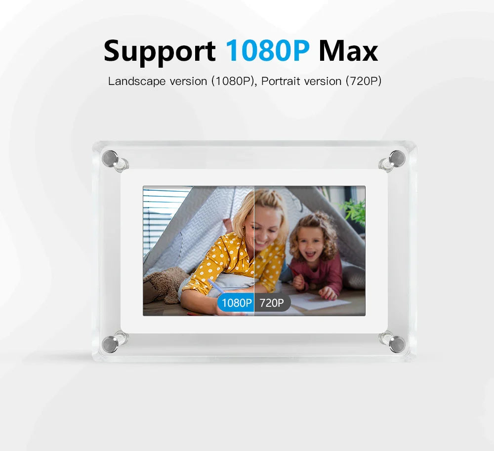 ClearFrame Portable Acrylic Digital Photo Frame with IPS