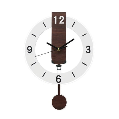 Sleek Minimalist Pendulum Wall Clock — Modern Acrylic & Wood Design