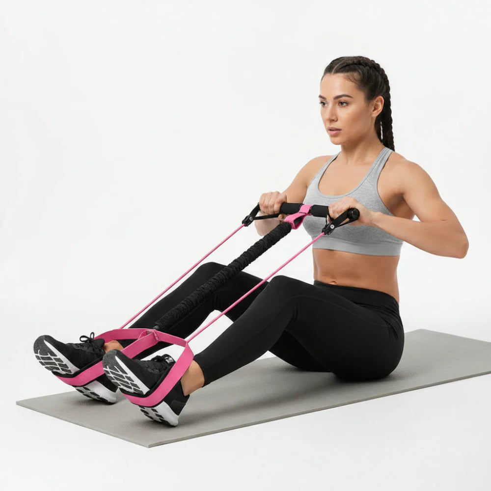 Ab Roller with Resistance Bands – Ultimate Core Workout & Fitness Trainer