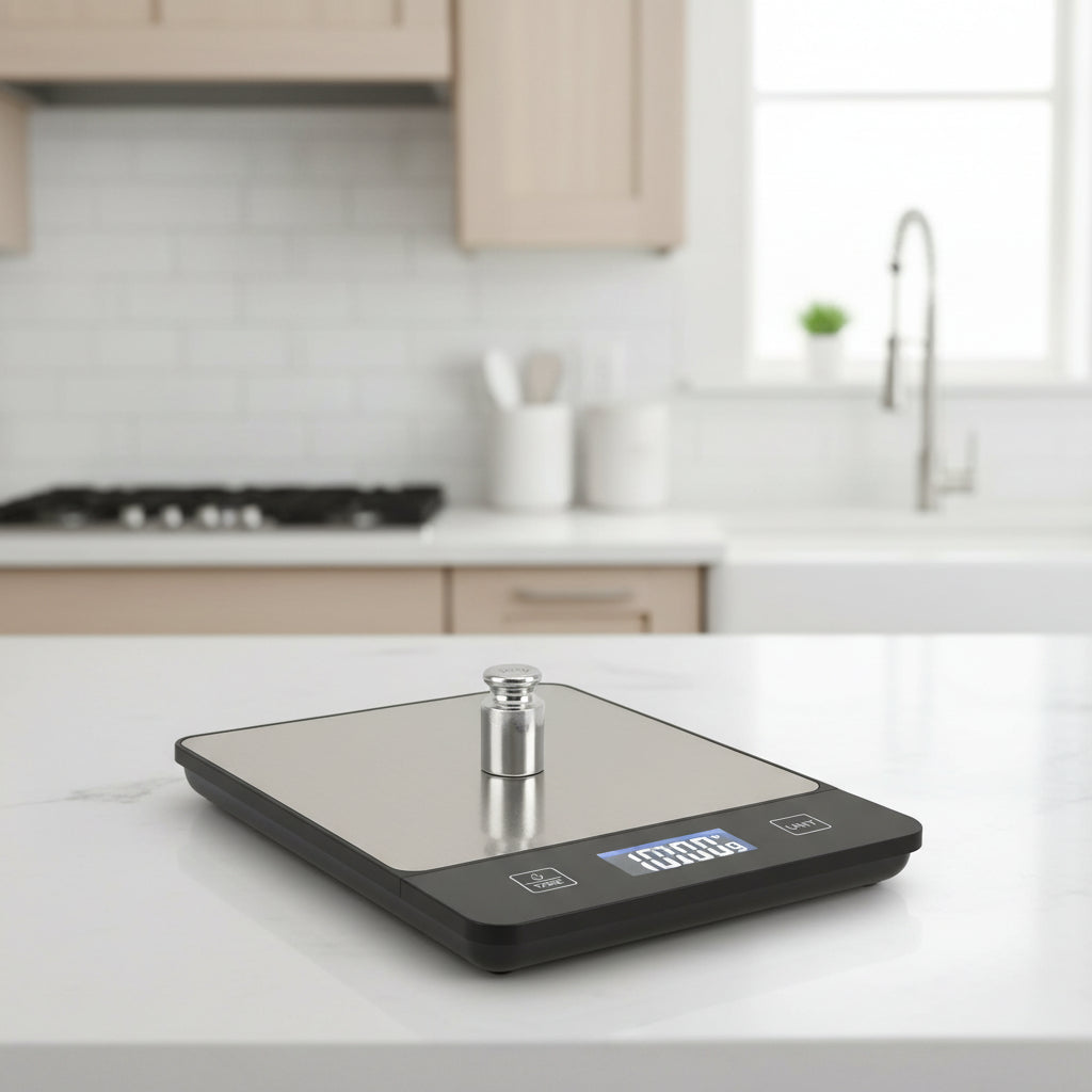 Digital Kitchen Scale – Stainless Steel, 22 lb Capacity for Precise Food Measurement