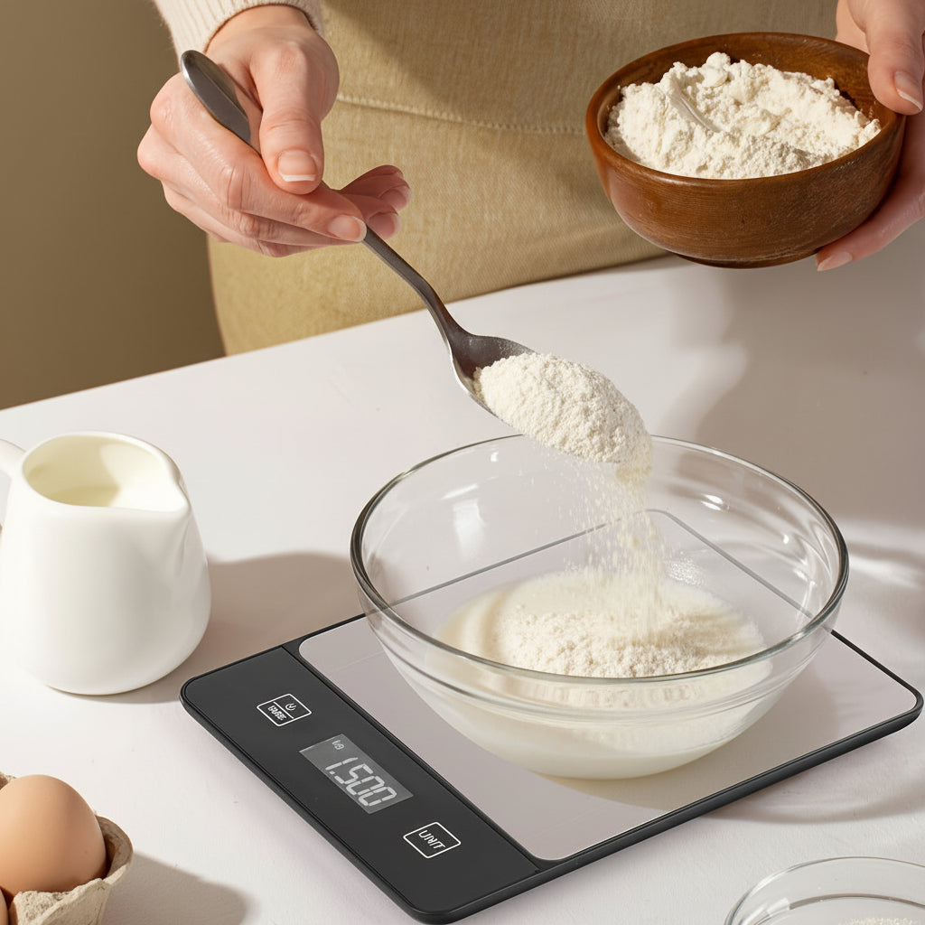 Digital Kitchen Scale – Stainless Steel, 22 lb Capacity for Precise Food Measurement
