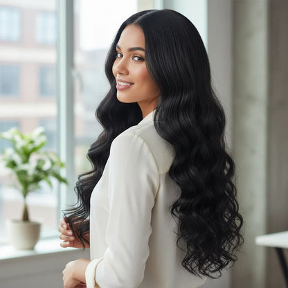 Clip-In Hair Extensions: Long, Wavy Remy Human Hair