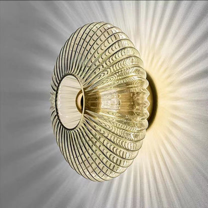 Elegant Nordic Vintage Glass Wall Sconce with Striped