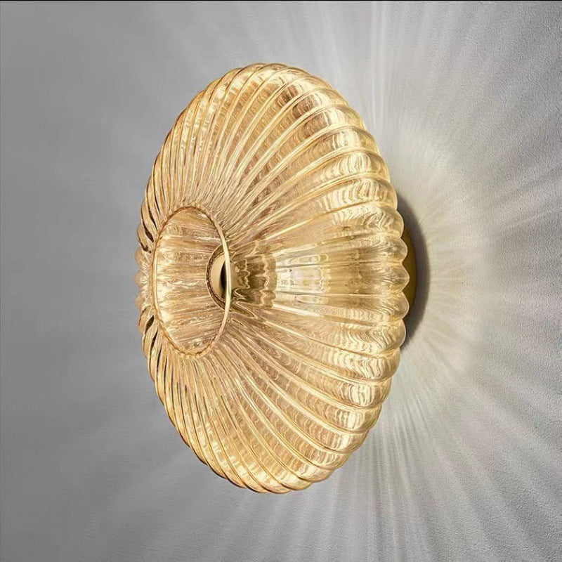 Elegant Nordic Vintage Glass Wall Sconce with Striped