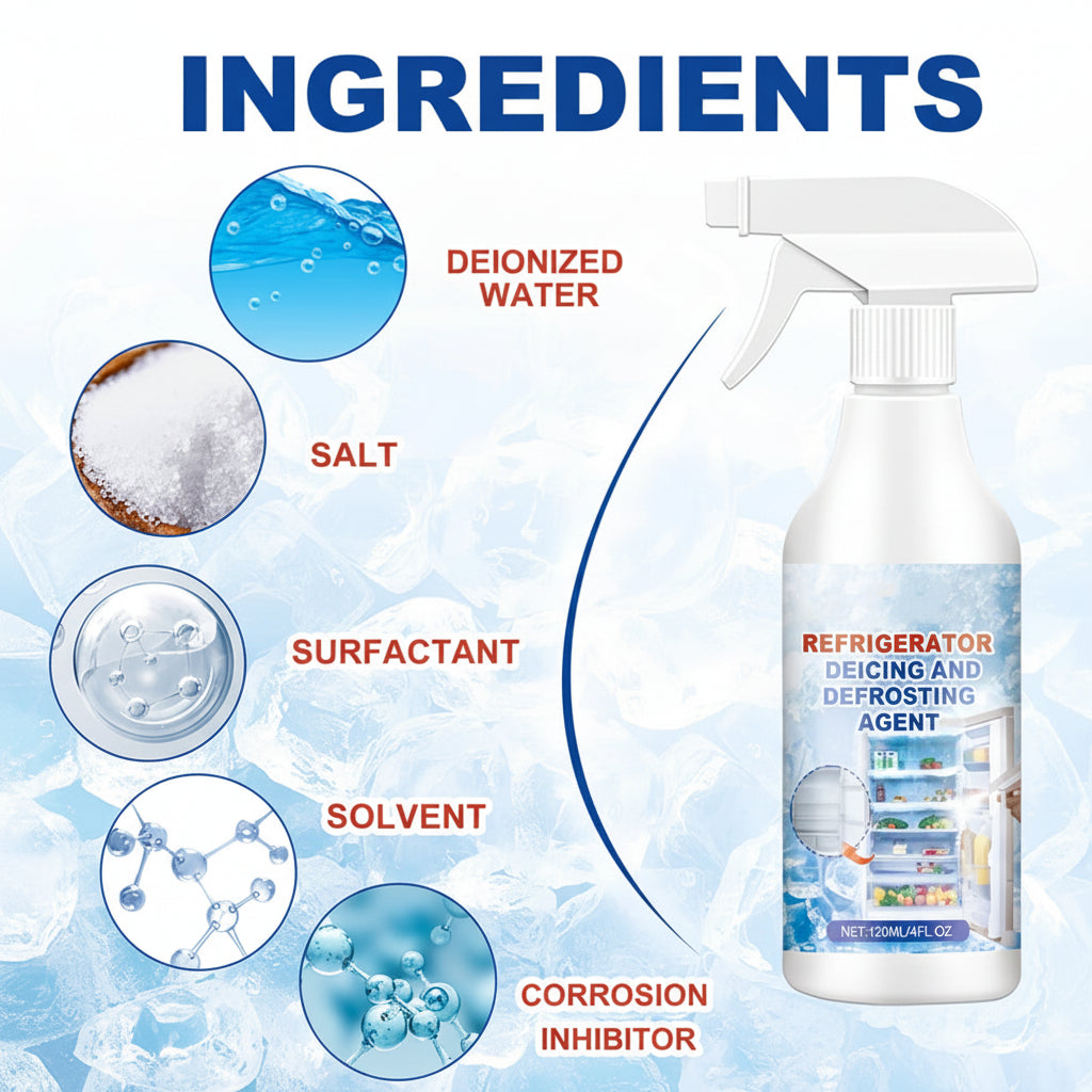 Fast-Acting Refrigerator Defrost Spray — Ice Melt & Frost Removal Cleaner