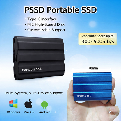 Durable Portable SSD External Drive in a Sleek Metal Enclosure