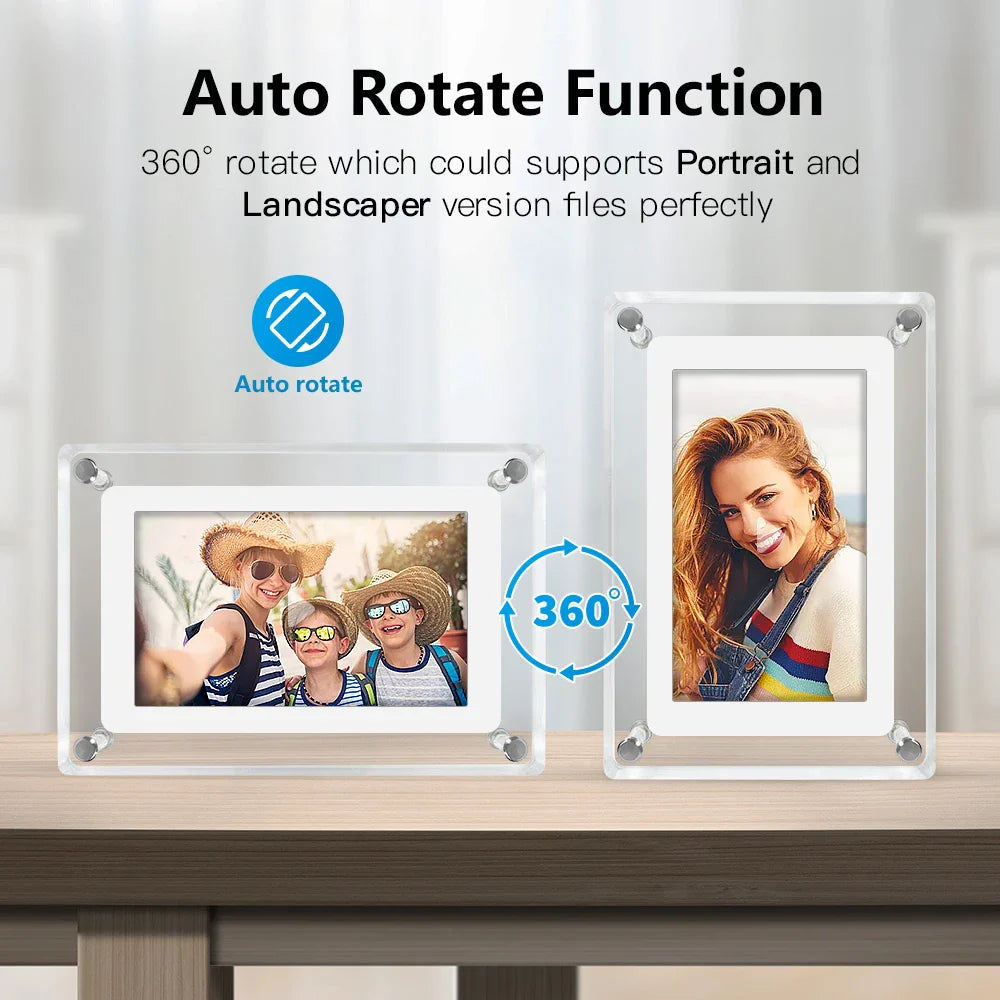 ClearFrame Portable Acrylic Digital Photo Frame with IPS