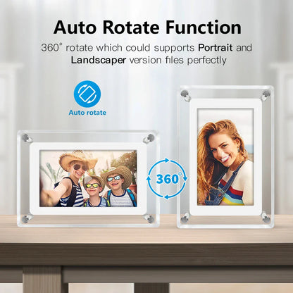 ClearFrame Portable Acrylic Digital Photo Frame with IPS