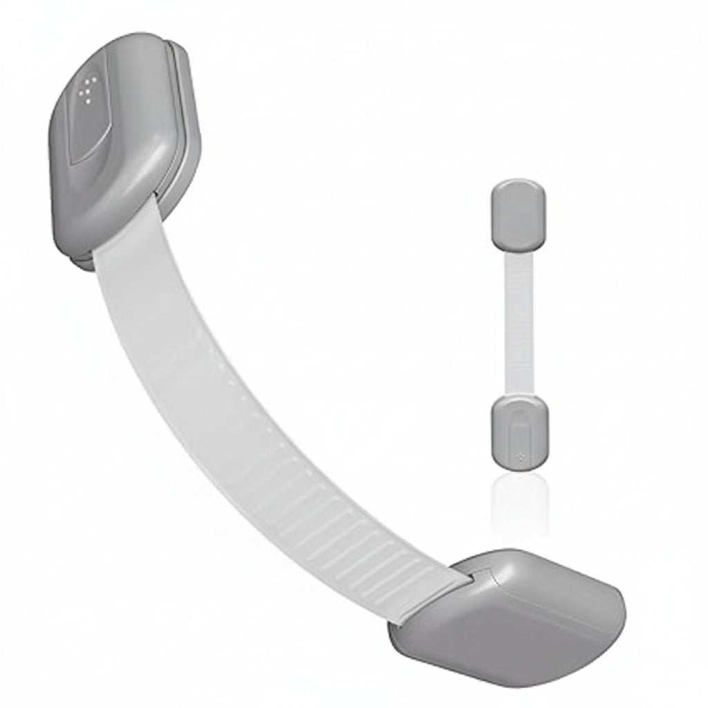Easy-Install Child Safety Cabinet Locks with Adhesive Straps for Drawers & Doors