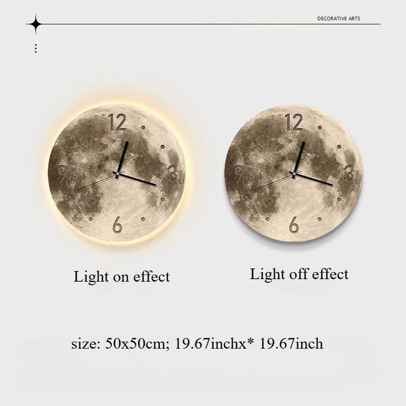 Lunar LED Wall Clock — Radiant Illuminated Moon Design