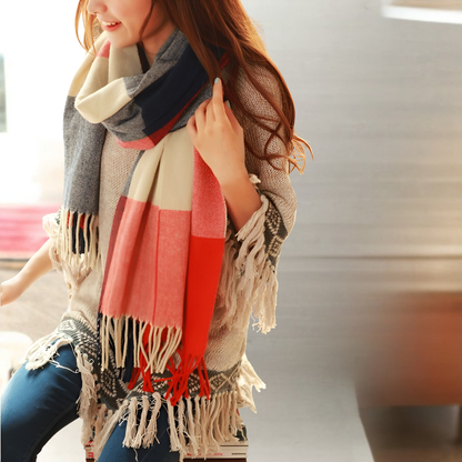 Cozy Plaid Winter Scarf - Soft, Warm Wrap for Cold Weather