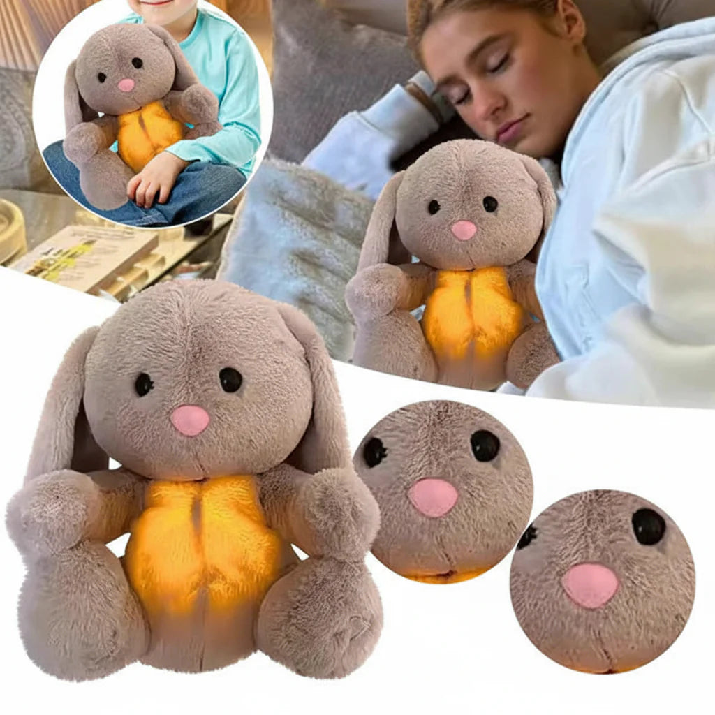 Breathing Plush Bunny: Calming Stuffed Animal for Relaxation for Kids and Adults