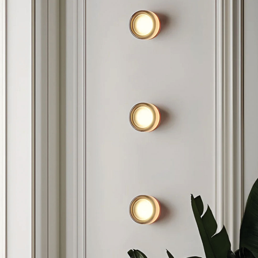 Applique Murale LED Dimple – Verre Texturé, Diamètre 10–12 cm, Design Moderne