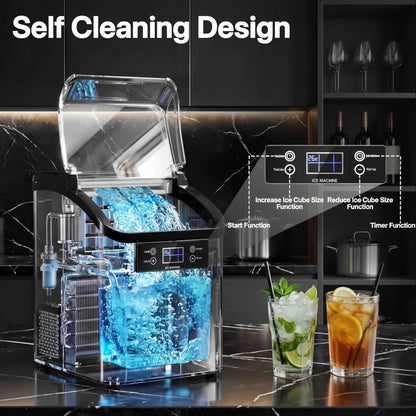 Countertop Ice Maker - Automatic, Large-Capacity Ice Cube Maker