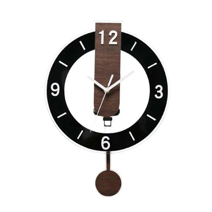 Sleek Minimalist Pendulum Wall Clock — Modern Acrylic & Wood Design