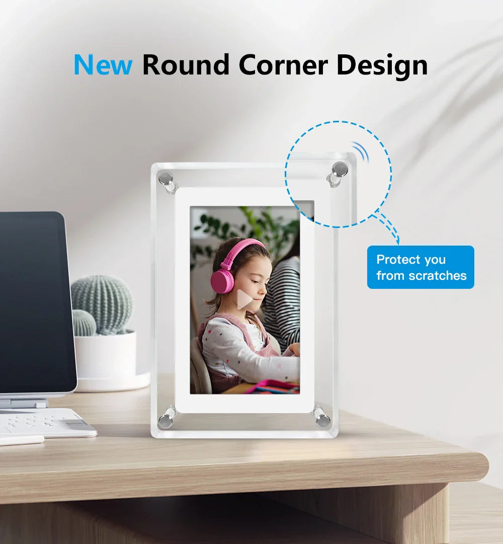 ClearFrame Portable Acrylic Digital Photo Frame with IPS