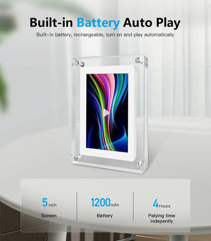 ClearFrame Portable Acrylic Digital Photo Frame with IPS