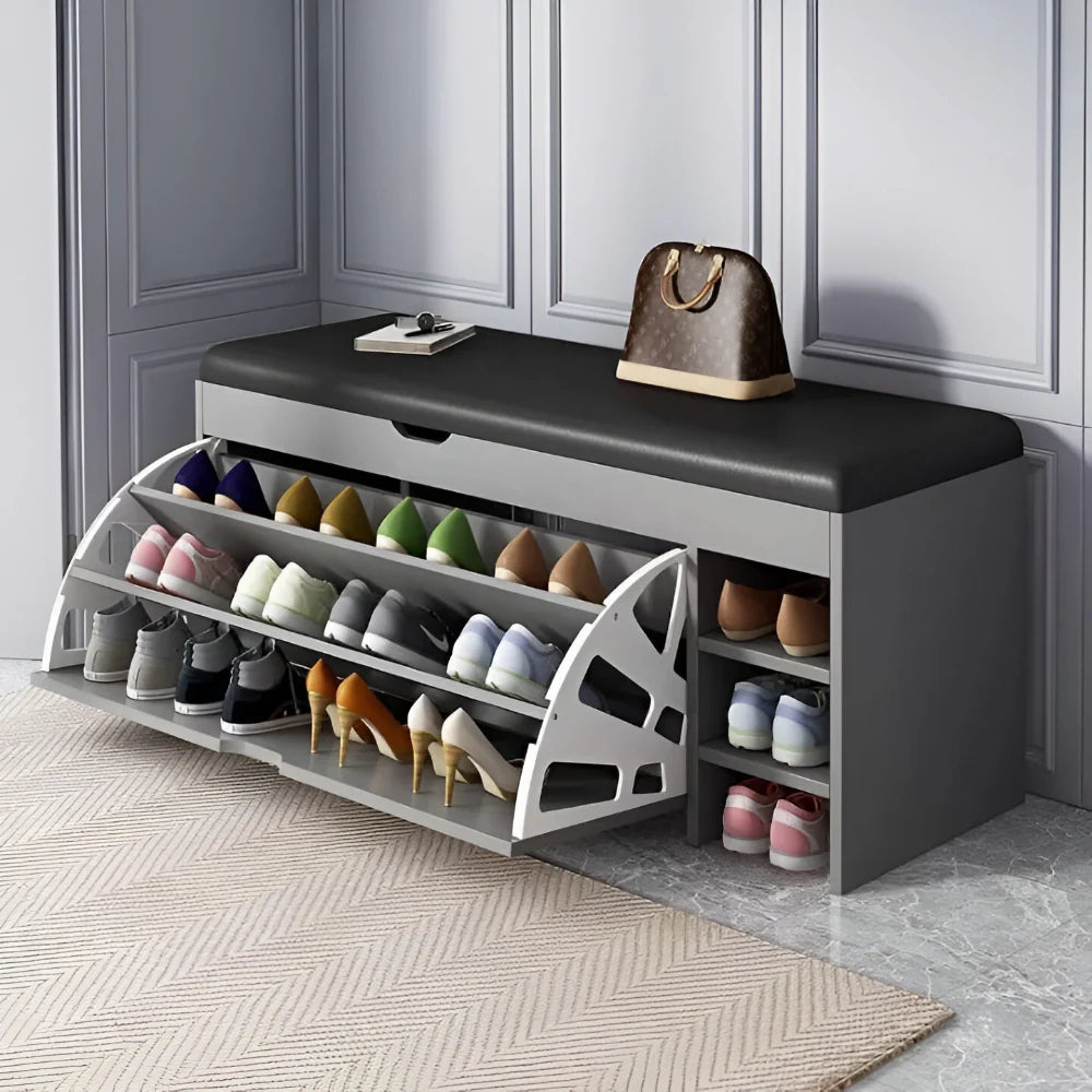 Foldable Shoe Rack Bench – Space-Saving Storage Cabinet with Easy Fold Design