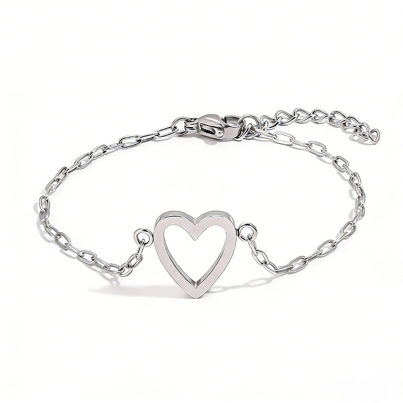 Adjustable Heart Chain Bracelet – Matching Couple Jewelry