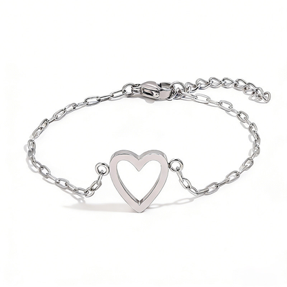Adjustable Heart Chain Bracelet – Matching Couple Jewelry