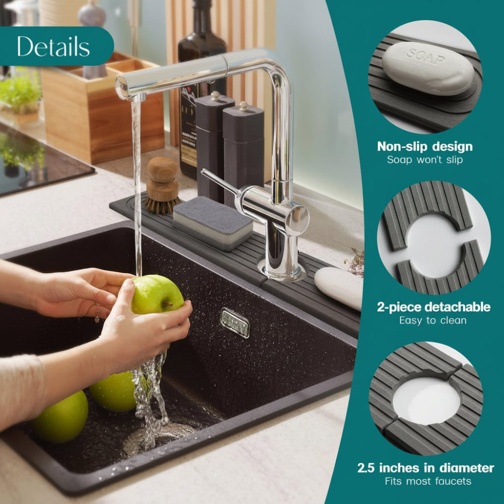 Diatomite Stone Sink Mat – Quick-Dry Faucet Tray for Kitchen Counter