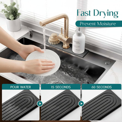 Diatomite Stone Sink Mat – Quick-Dry Faucet Tray for Kitchen Counter