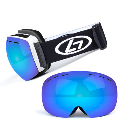 Frameless Ski Goggles with Interchangeable Lenses – OTG Snow Eyewear for Over-the-Glasses Comfort