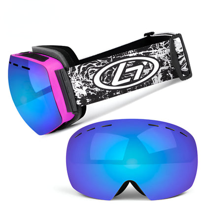 Frameless Ski Goggles with Interchangeable Lenses – OTG Snow Eyewear for Over-the-Glasses Comfort