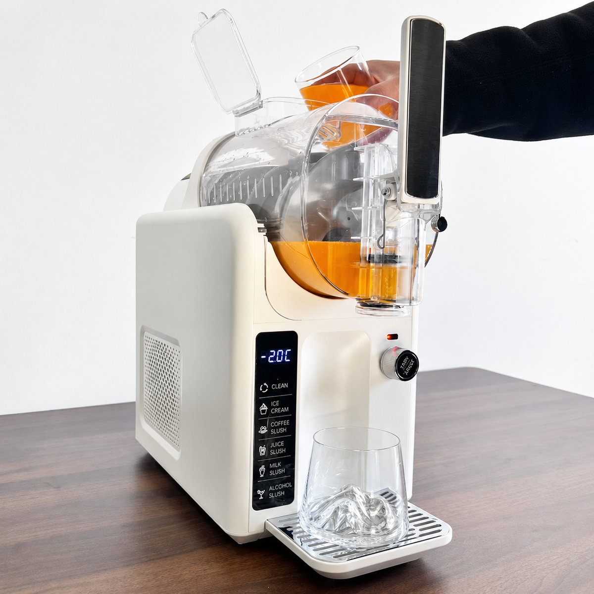 Countertop Slushy Machine with Dual Bowls – Create Quick, Refreshing Frozen Slushies at Home