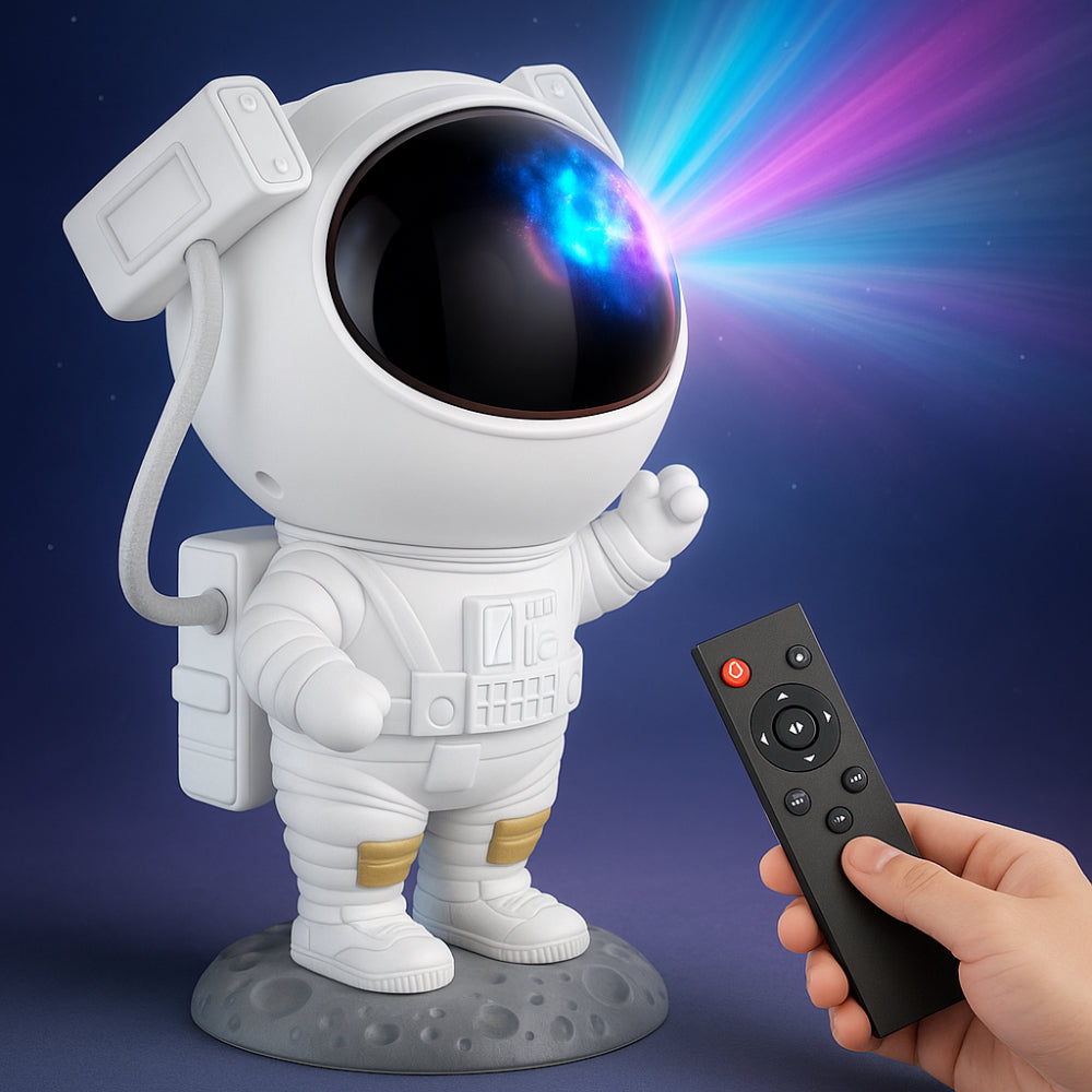 Astronaut LED Night Light with Star Projector - Cosmic Room Decor Lamp