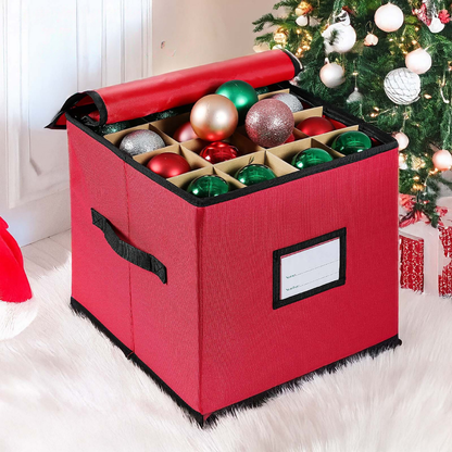 Durable 3-Tray Ornament Storage Box in 600D Oxford Fabric